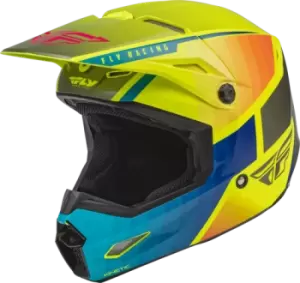 FLY Racing Kinetic Drift Ece Helmet Blue Hi-Vis Charcoal XL