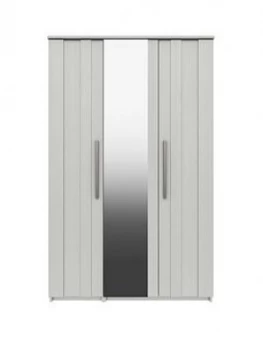 Taylor Part Assembled 3 Door Mirrored Wardrobe