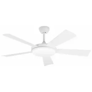 Faro Saona LED 5 Blade White Ceiling Fan With DC Motor Smart