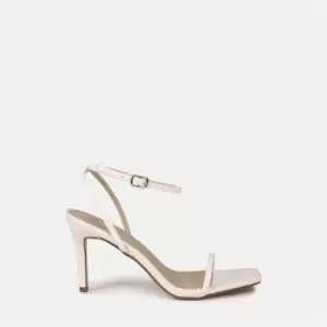 Missguided Barely There Heeled Sandals - White