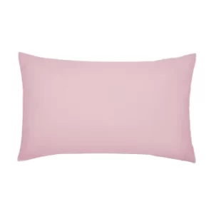 Joules Cotton Percale Plain Dye Pair of Standard Pillowcases, Kelmarsh Pink