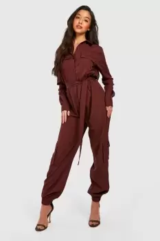 Woven Utility Boiler Jumpsuit