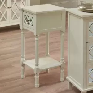 Ivory Mirrored Pine Wood Accent Table K/D