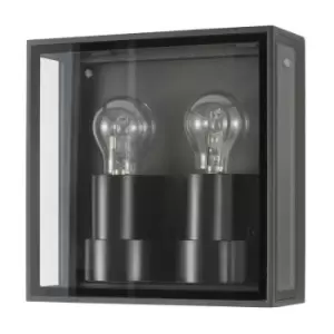 Baltimore Twin Outdoor Wall Lantern Anthracite Aluminium, Clear Glass LED E27 IP65 - Merano