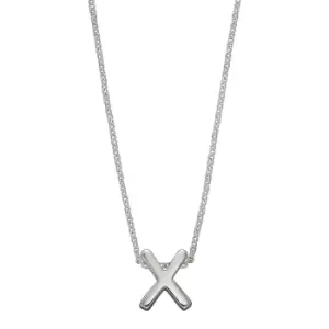 Sterling Silver Alphabet Letter X Necklace