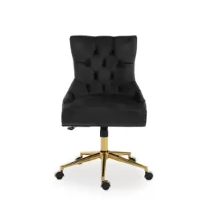 Premier Housewares Anita Velvet Home Office Chair, black