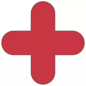 PVC floor markings, cross shape, pack of 50, red