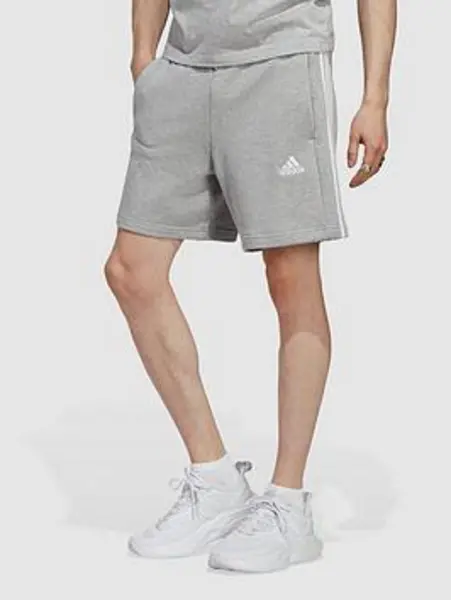 adidas Essentials 3 Stripe Fleece Shorts Mens - Size XS