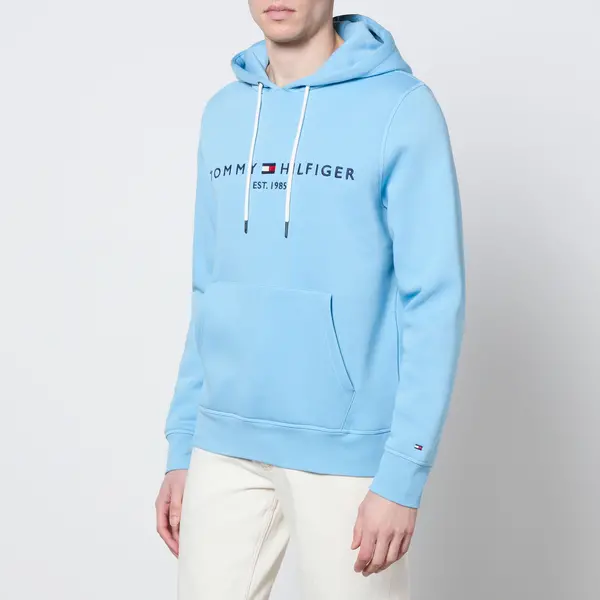 Tommy Hilfiger Logo-Embroidered Cotton-Blend Jersey Hoodie - XL Blue Hoodies and Sweatshirts male MW0MW11599CYW XL