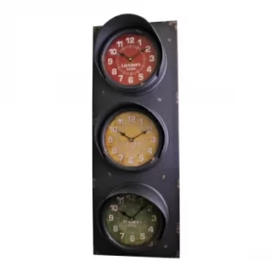 Vintage Style Traffic Light Clock, 83cm