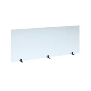 Free standing acrylic 700mm high screen with Black metal feet 1800mm wide