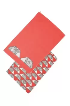 Spike Set of 2 Tea Towels Red