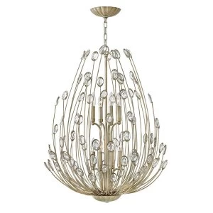 8 Light Chandelier Silver Finish, E14