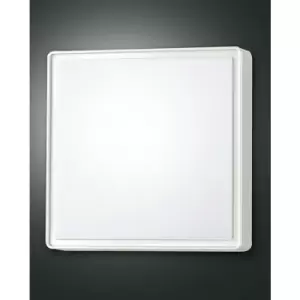 Fabas Luce Oban LED Outdoor Flush White Glass, IP65