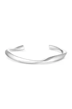 Sterling Silver 925 Large Wave Tubed Cuff Bracelet