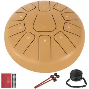 Steel Tongue Drum 10" 11 Notes Percussion Instrument W/bag Mallets Finger Picks