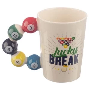 Pool Balls Shaped Handle Ceramic Mug