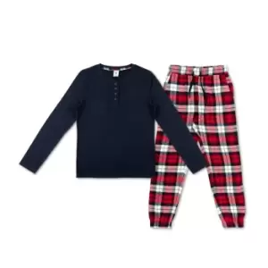 SoulCal 3 Piece Flannel Pyjama Set Ladies - Blue