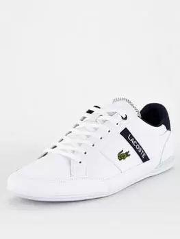 Lacoste Mens Chaymon Textile and Synthetic Trainers Size 12 UK White, Navy & Red