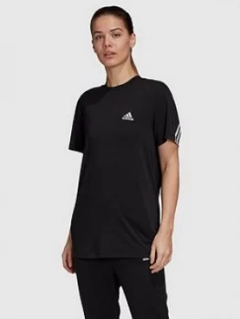 adidas Must Haves 3 Stripe Short Sleeve T-Shirt - Black, Size 2Xs, Women