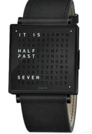 QLOCKTWO Watch W35 Black Steel Black Leather