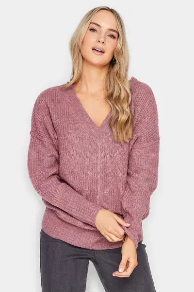 Long Tall Sally Tall V-Neck Jumper Pink