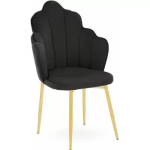 Tian Black Velvet Dining Chair - Premier Housewares