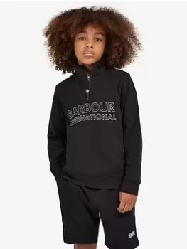 Barbour International Boys Trick Half Zip / Short Set - Black, Size Age: 10-11 Years