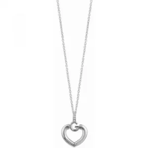 Ladies Guess Rhodium Plated Gisele Bold G Heart Nacklace