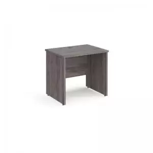 Maestro 25 straight desk 800mm x 600mm - grey oak top with panel end