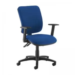 Senza high back operator chair with adjustable arms - blue