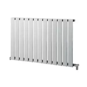 Heating Style Merlo Horizontal Designer Radiator, White Chrome Effect (W)1030mm (H)600mm