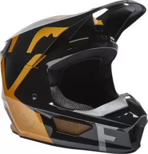 Fox V1 Skew Motocross Helmet, black-gold Size M black-gold, Size M