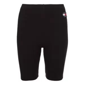 Tommy Jeans Ribbed Badge Cycling Shorts - Black