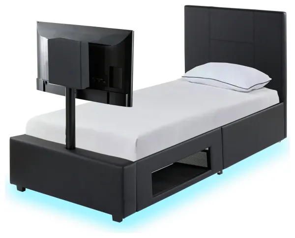 X Rocker Living Ava Single TV and Gaming Bed Frame - Black