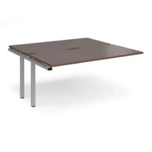 Bench Desk Add On Rectangular Desk 1600mm With Sliding Tops Walnut Tops With Silver Frames 1600mm Depth Adapt