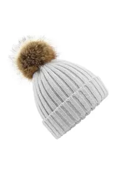 Fur Pom Pom Chunky Beanie