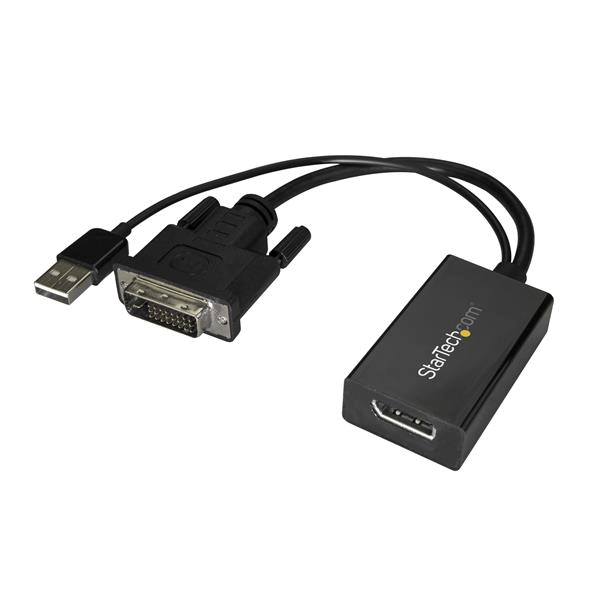 StarTech DVI To DisplayPort Adapter With USB Power Full HD Black