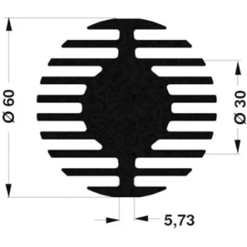 LED heat sink 2.1 CW x H 60 mm x 25mm Fischer Elektronik