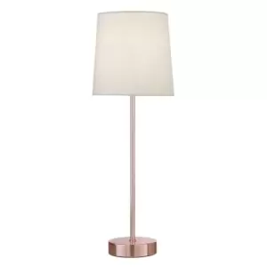 Village At Home Tall Stick Table Lamp Rose Gold Off White