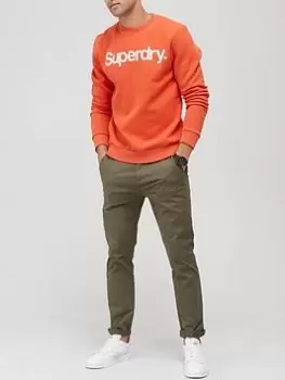 Superdry Vintage Core Logo Sweat - Rust, Rust Size M Men