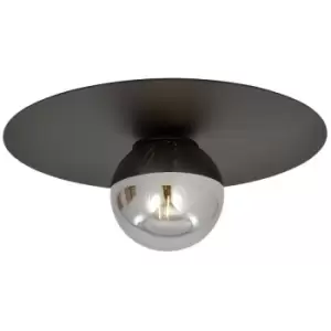 Emibig Solar Black Globe Ceiling Light with Graphite Glass Shades, 1x E14