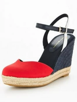 Tommy Hilfiger Closed Toe High Wedge - Red