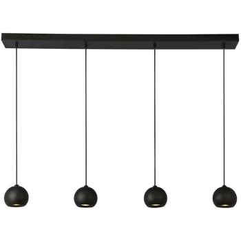 Searchlight Lighting - Searchlight Eindhoven 4 Light Matt Black Bar Pendant