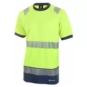 Hivis two tone s/s t shirt say yell/nvy 4XL - Saturn Yellow / Navy - Saturn Yellow / Navy - Beeswift