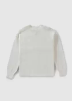 Barbour International Womens Brera Moto Originals Jumper W Ribbed Sleeve Shoulder In Off White