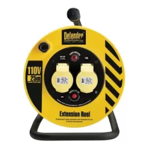 Defender Power And Light Defender 25m 2.5mm 110V Light Industrial Reel - Yellow