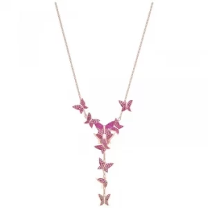 Ladies Swarovski Rose Gold Plated Lilia Butterfly Necklace