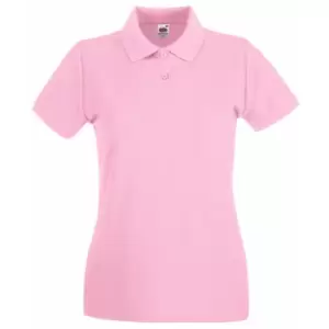 Fruit Of The Loom Ladies Lady-Fit Premium Short Sleeve Polo Shirt (2XL) (Light Pink)