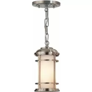 Outdoor IP44 1 Bulb Chain Lantern Brushed Steel LED E27 60W